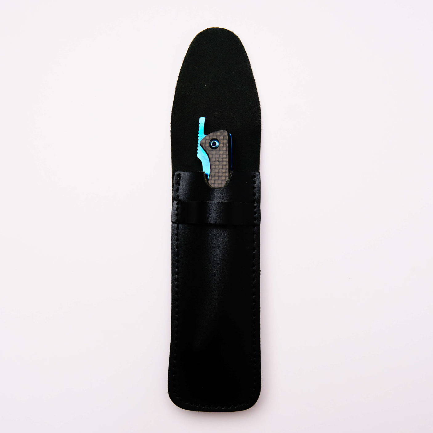 Hikari Folding Steak Knife, D2 Blue Titanium Blade