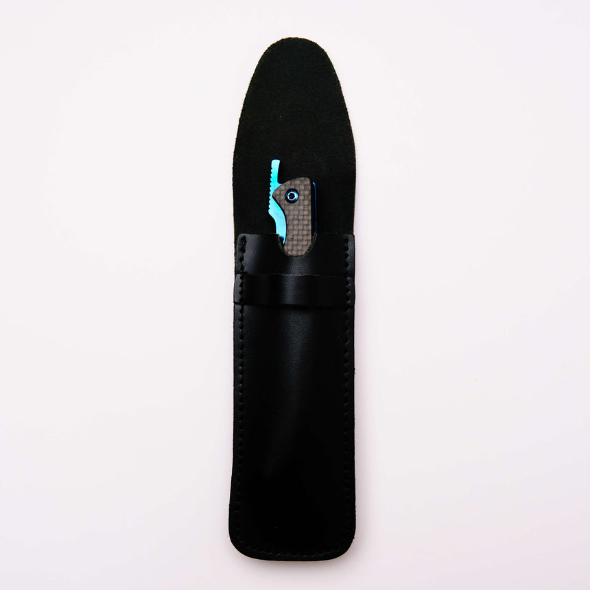 Hikari Folding Steak Knife, D2 Blue Titanium Blade