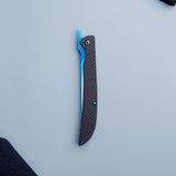 Hikari Folding Steak Knife, D2 Blue Titanium Blade