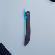 Hikari Folding Steak Knife, D2 Blue Titanium Blade