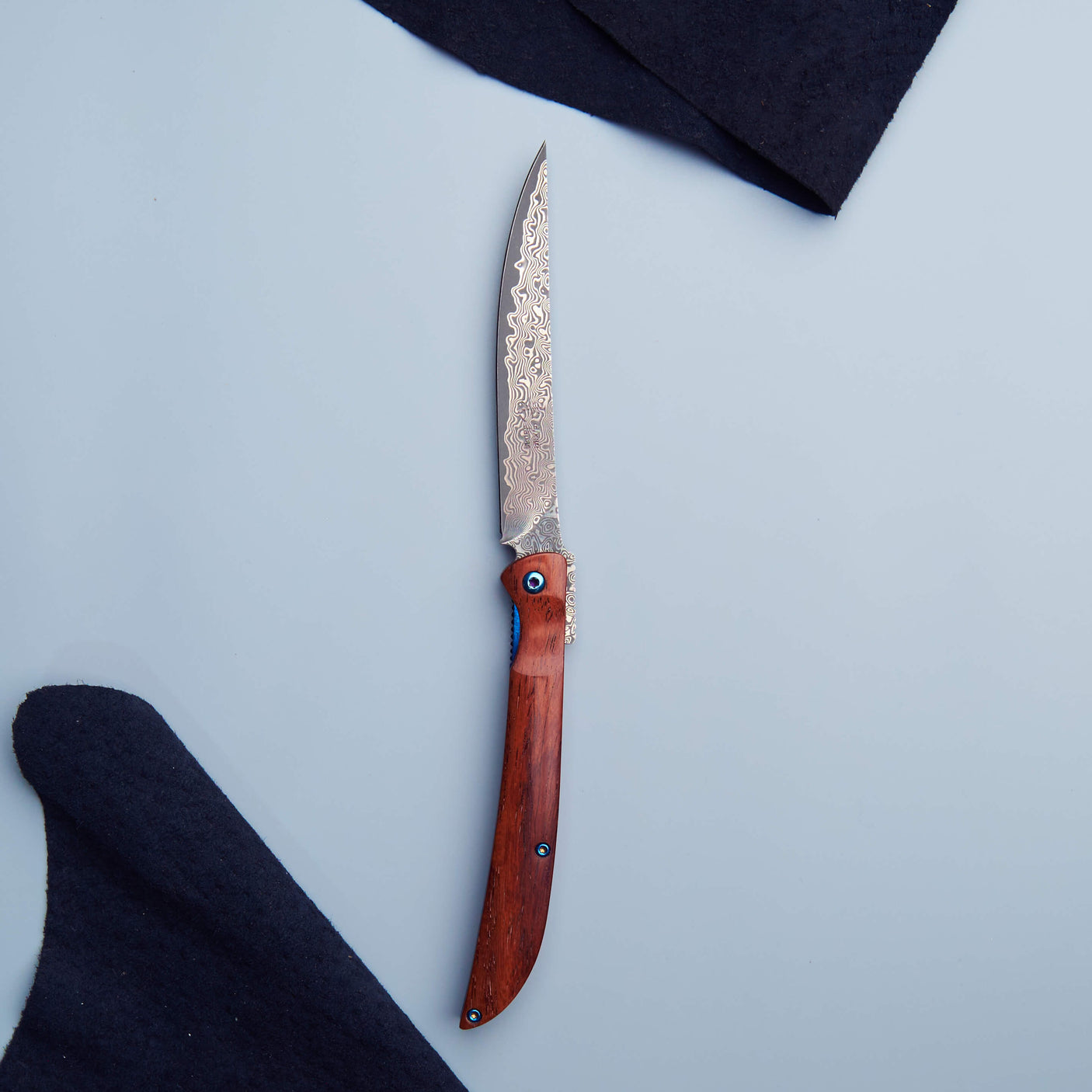 Hikari Folding Steak Knife, Damascus Blade