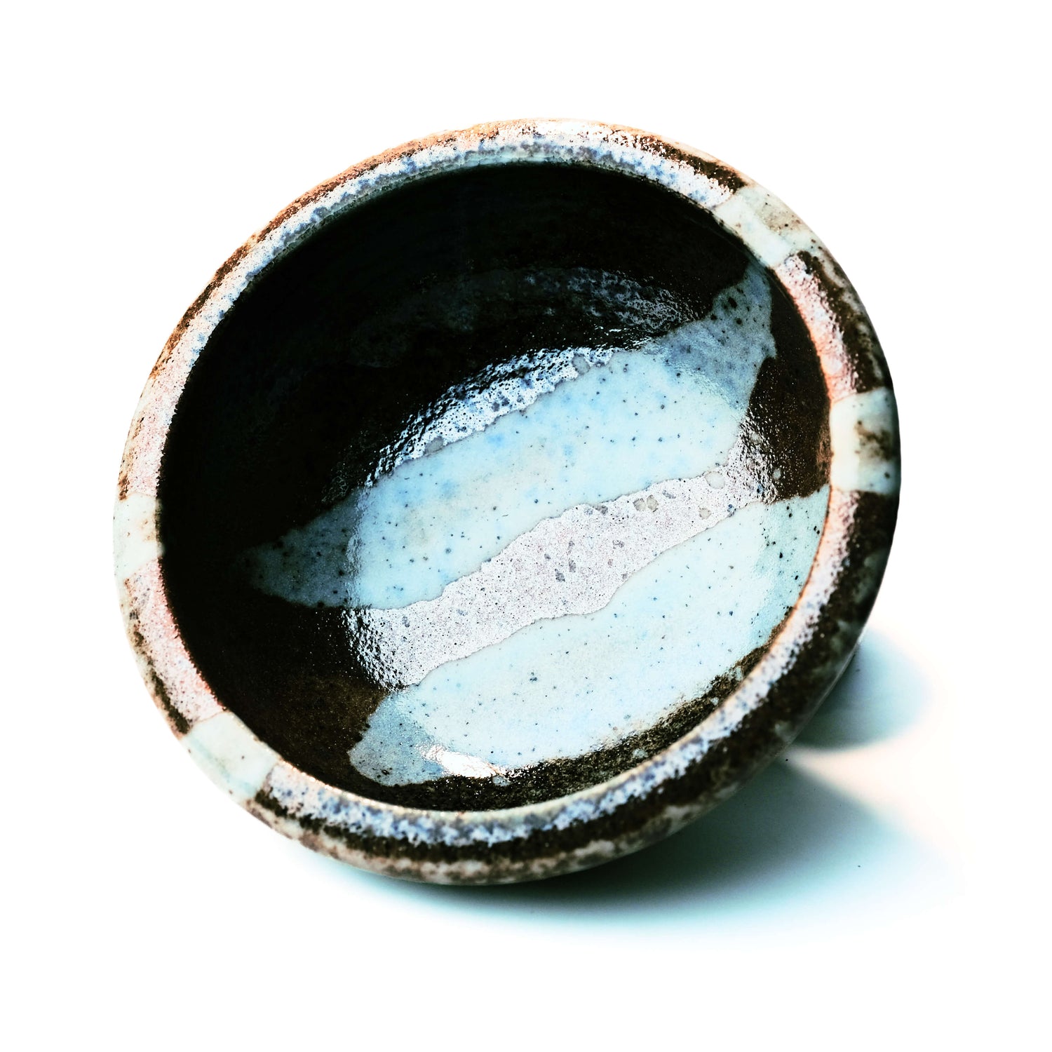 White and Terracotta Glazed Ikebana Vase