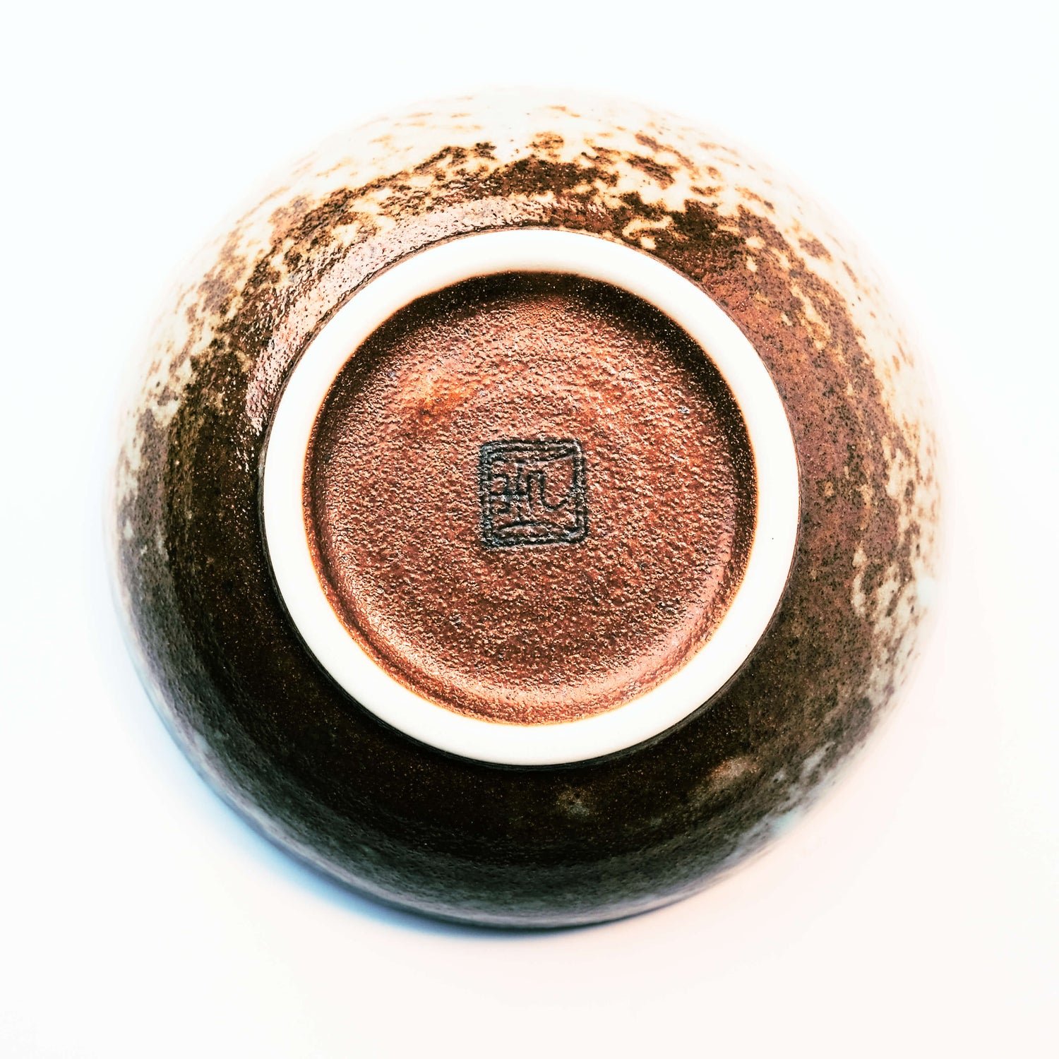 White and Terracotta Glazed Ikebana Vase