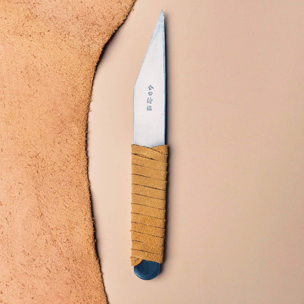 Leather wrapped Kiridashi knife