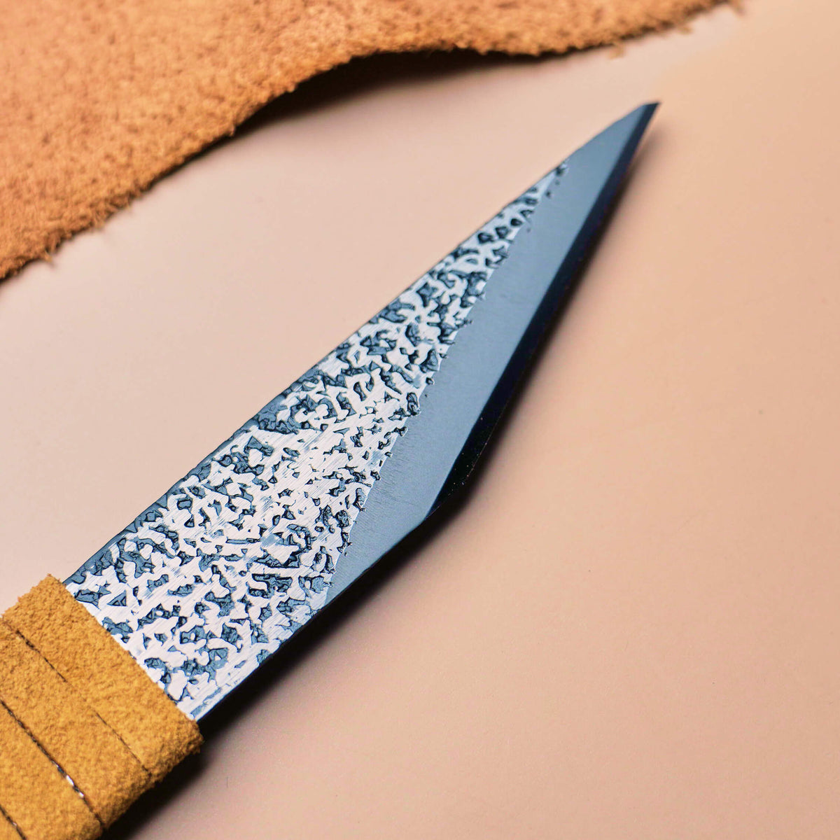 Leather wrapped Kiridashi knife