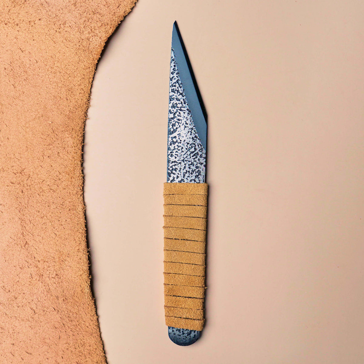 Leather wrapped Kiridashi knife