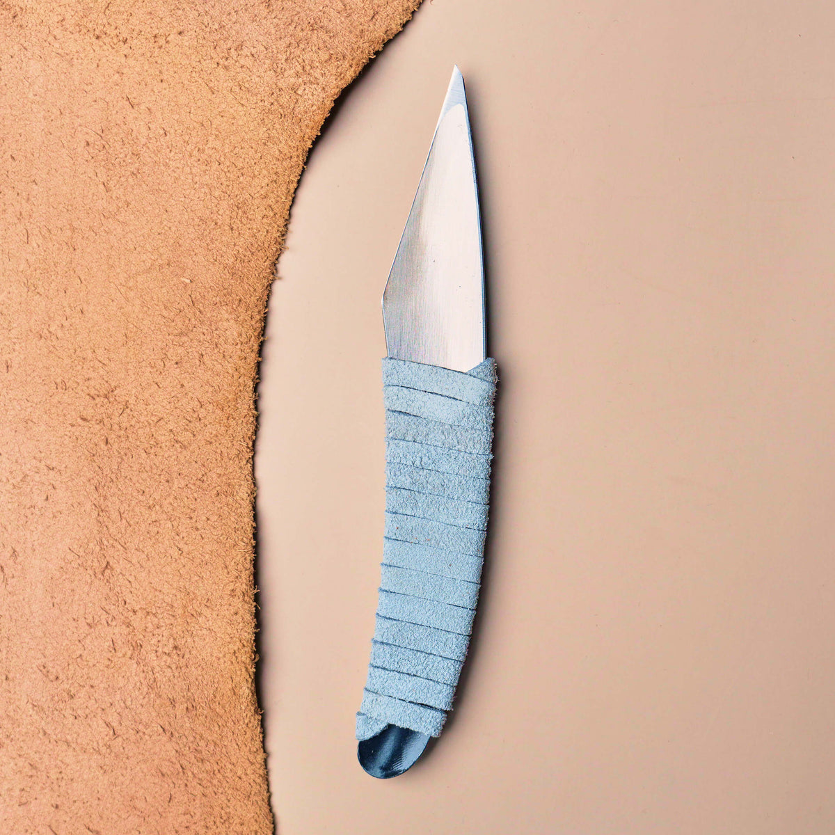 Leather wrapped Kiridashi knife