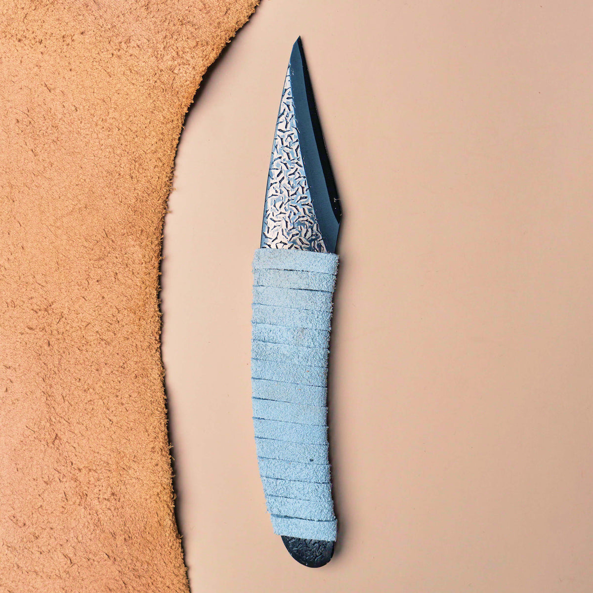 Leather wrapped Kiridashi knife