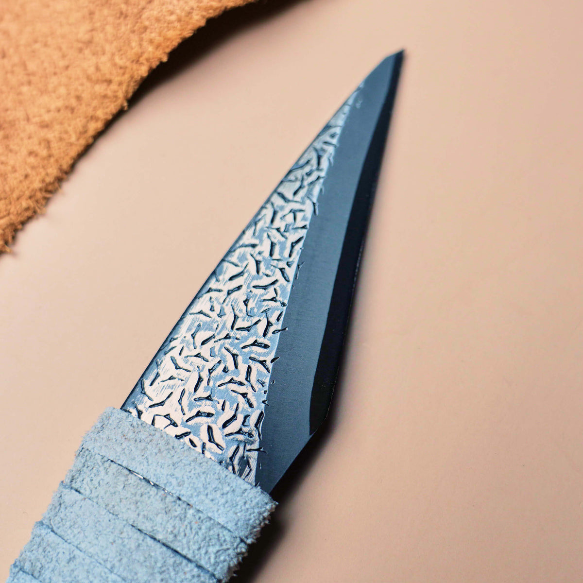 Leather wrapped Kiridashi knife