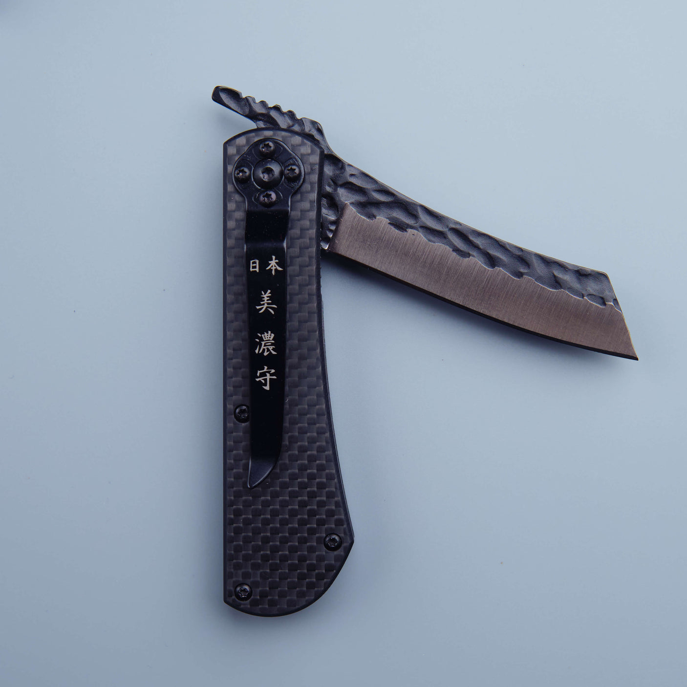Minokami Stainless Folding Knife - Carbon Fibre Handle