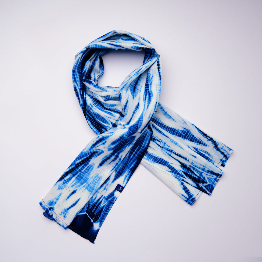 Tenugui Indigo - Arashi Shibori