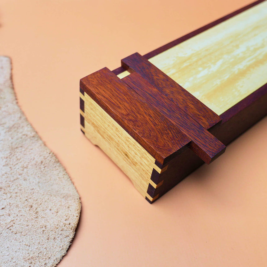 Handmade Wooden Knife Box - Large