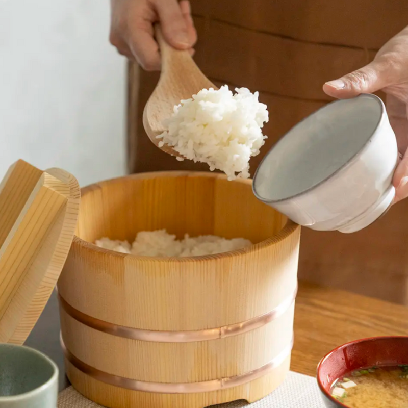 Yamacoh Ohitsu Sawara Wooden Rice Container - Nosebitsu