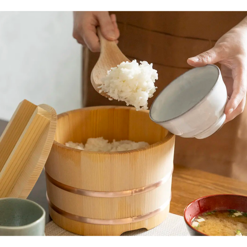 Yamacoh Ohitsu Sawara Wooden Rice Container - Nosebitsu