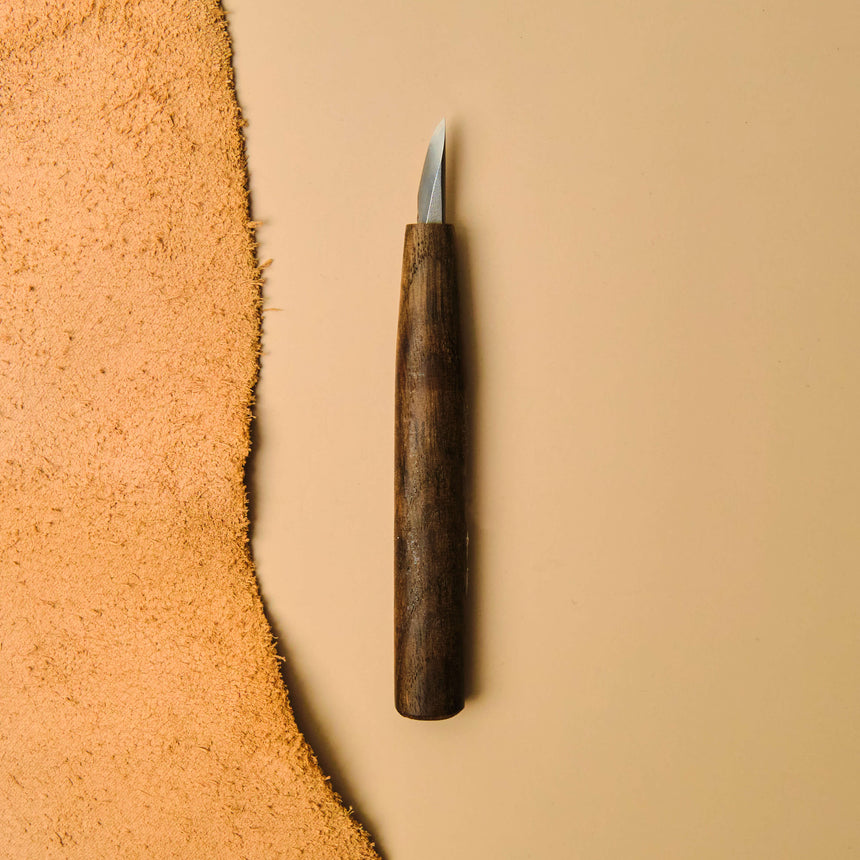 Short Single-Bevel Carving Knife - Curved Edge