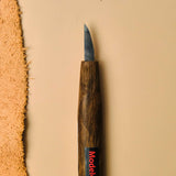 Short Single-Bevel Carving Knife - Curved Edge
