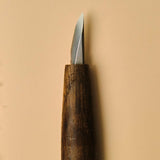 Short Single-Bevel Carving Knife - Curved Edge