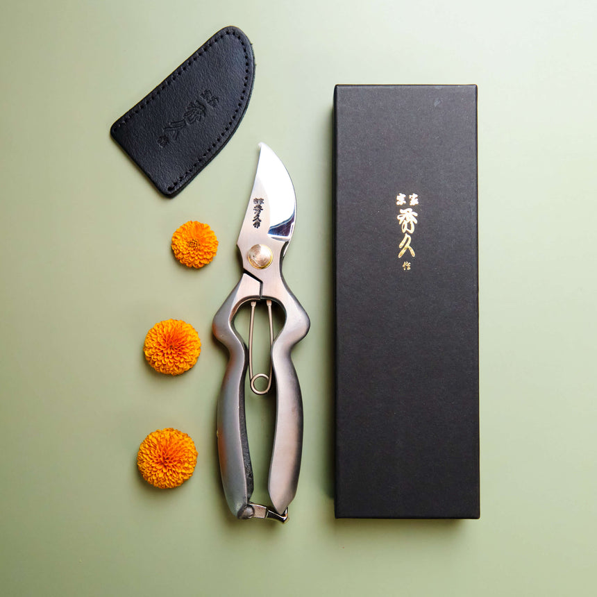 Handmade Japanese Stainless Steel Large Handled Secateurs - 200mm