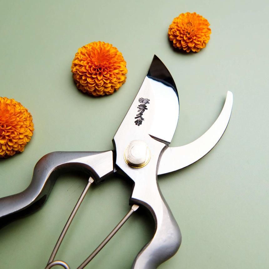 Handmade Japanese Stainless Steel Large Handled Secateurs - 200mm