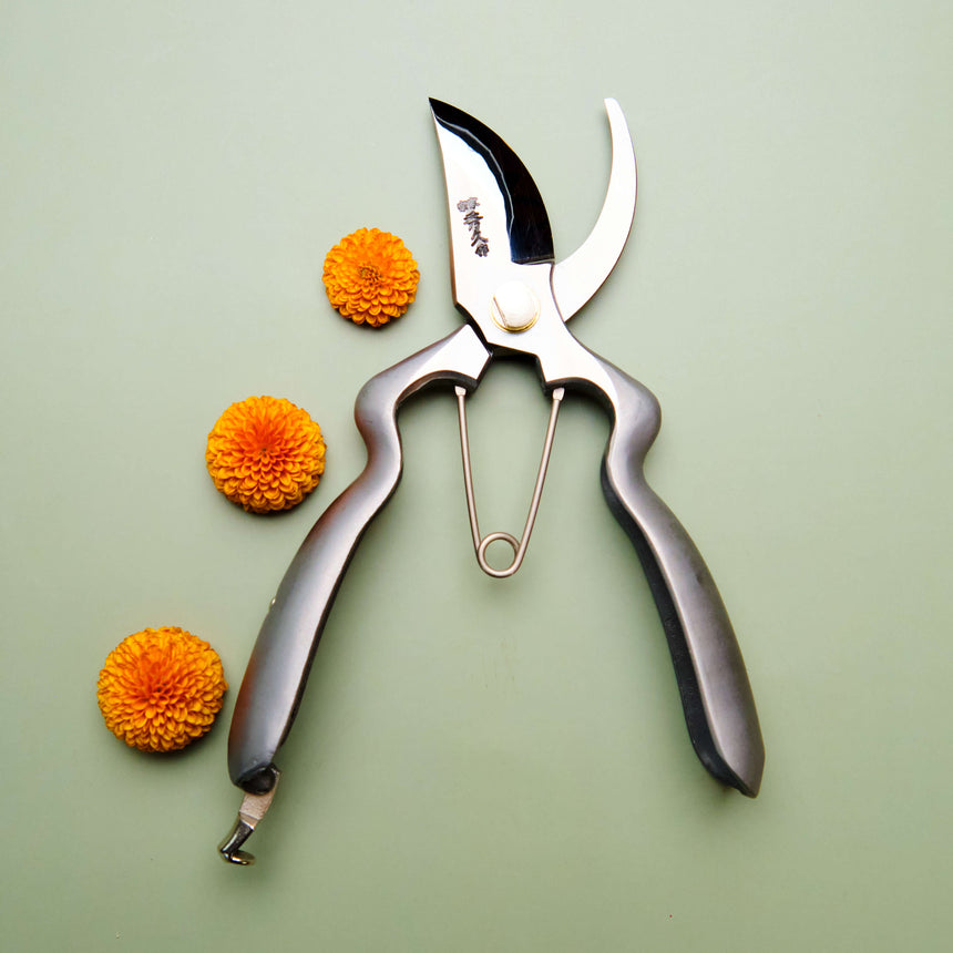 Handmade Japanese Stainless Steel Large Handled Secateurs - 200mm