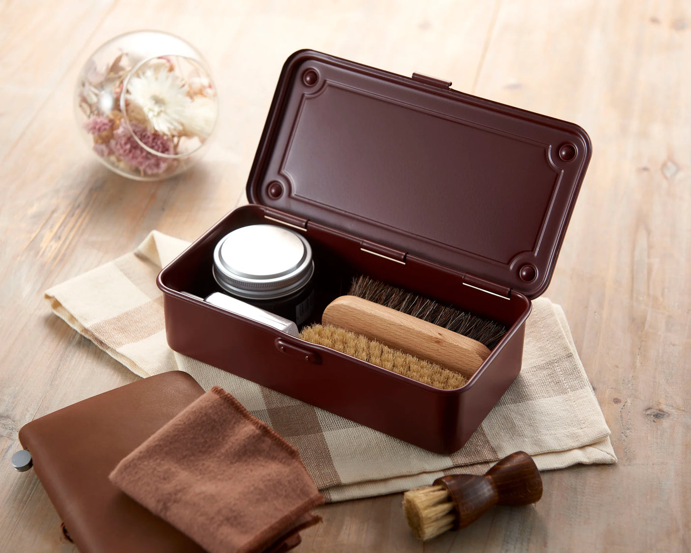 TOYO Trunk Shape Toolbox T-190 AB (Antique Brown)