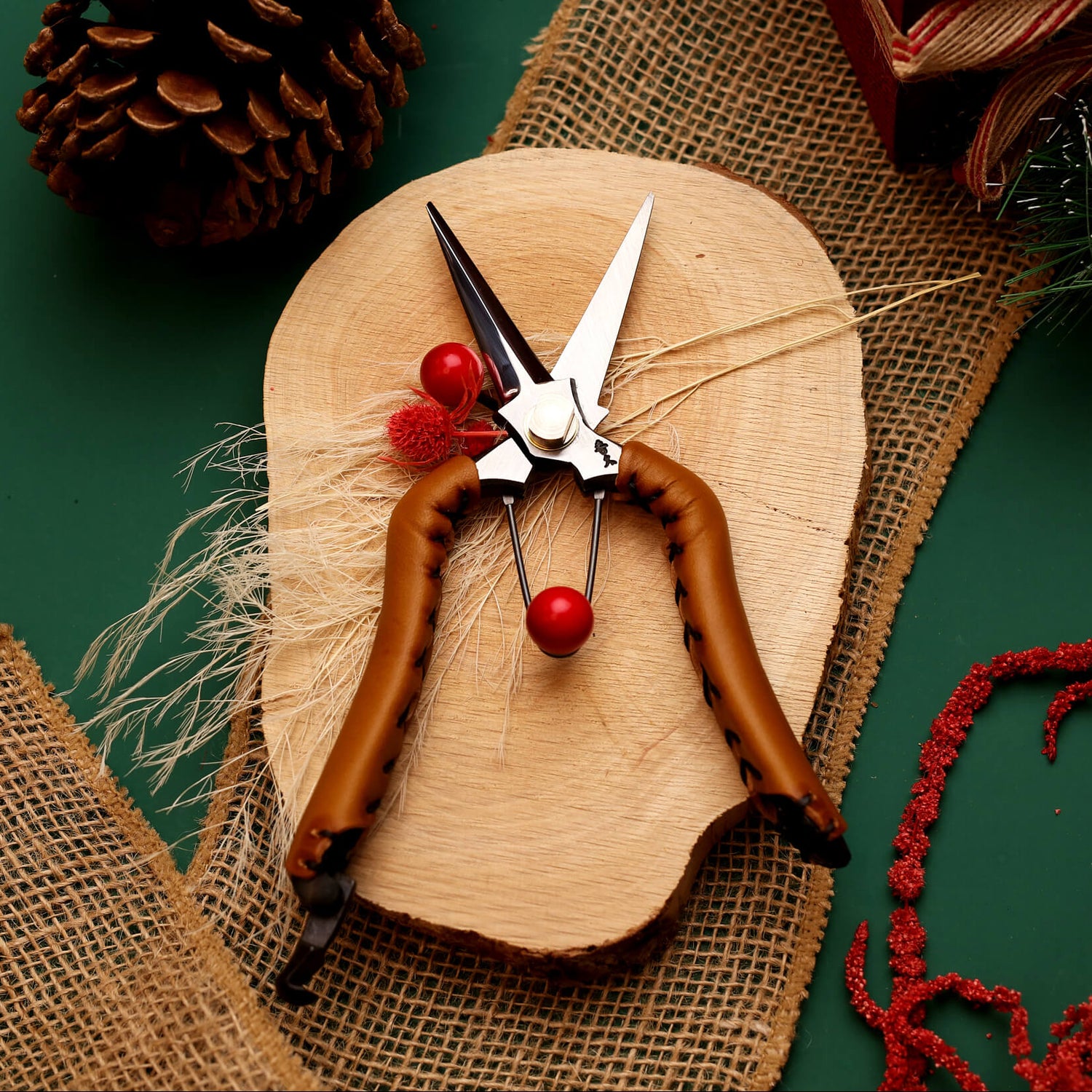 Tan Leather Secateurs & Snips Set