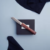 Traditional Japanese Damascus Folding Pocket Knife - Snakewood Handle