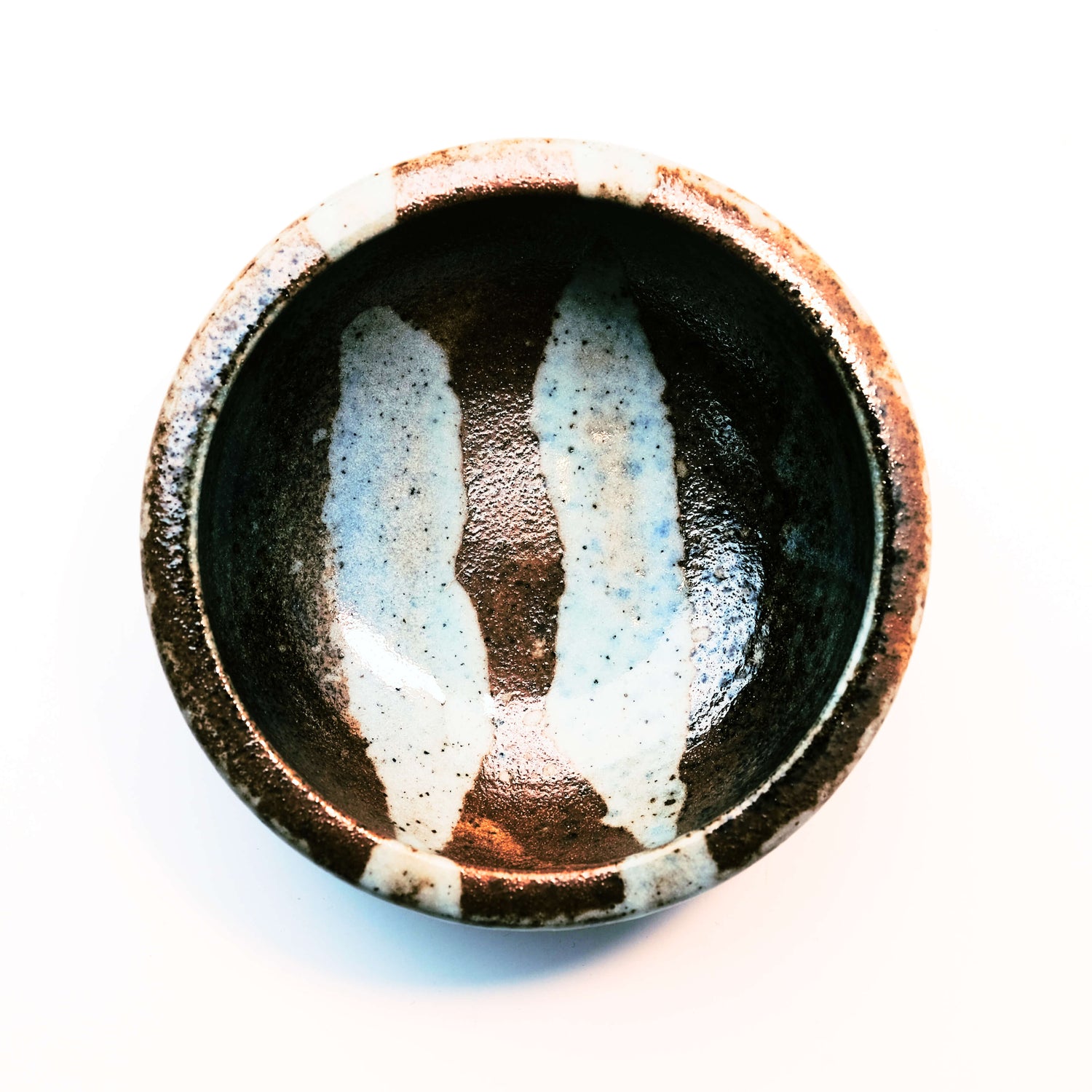 White and Terracotta Glazed Ikebana Vase