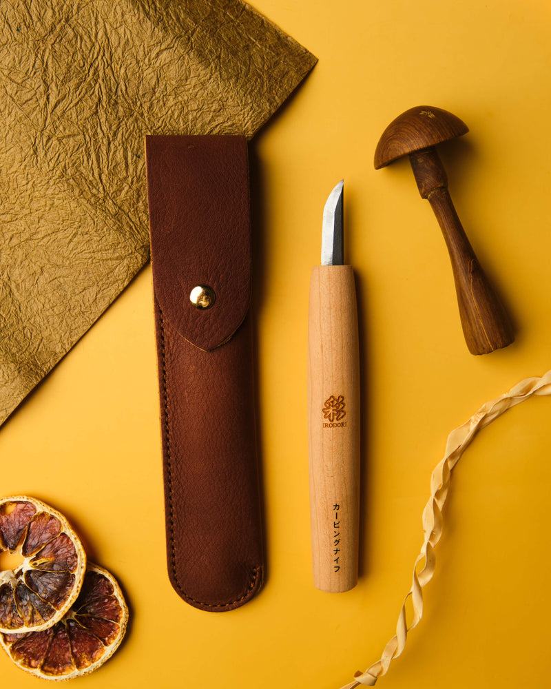 Japanese Whittling Knife with Leather case