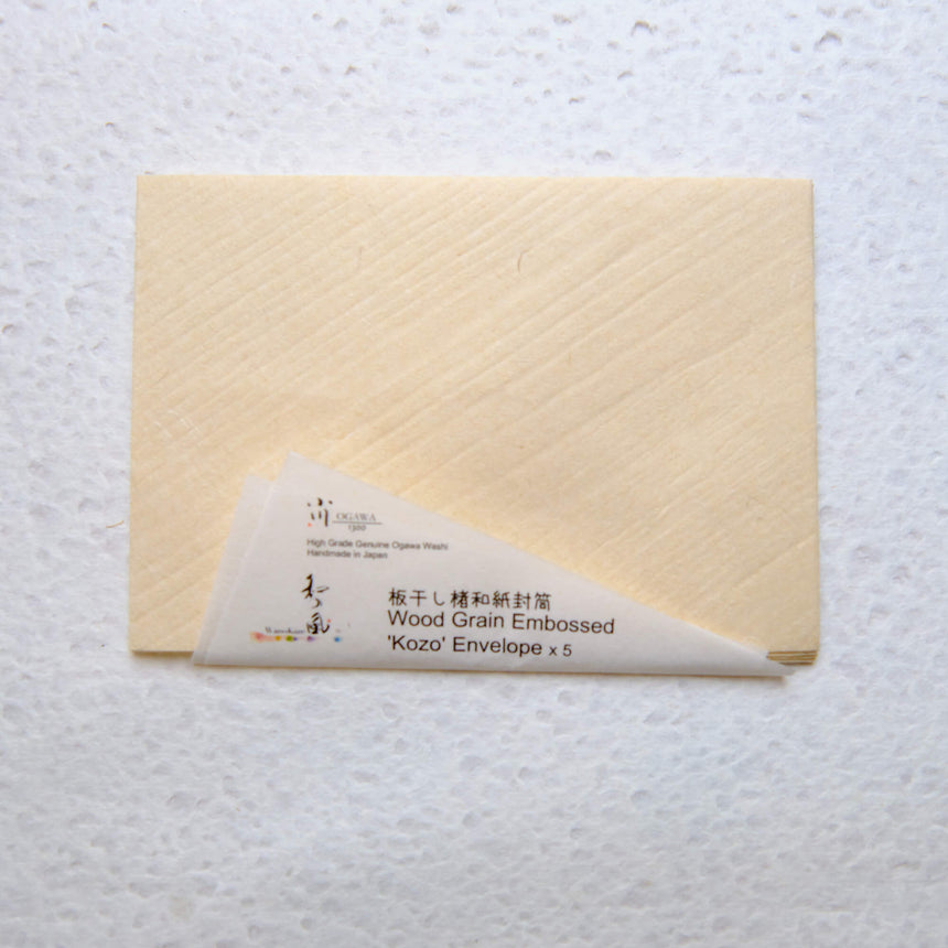 Wood Grain Embossed Kozo Letter Envelopes