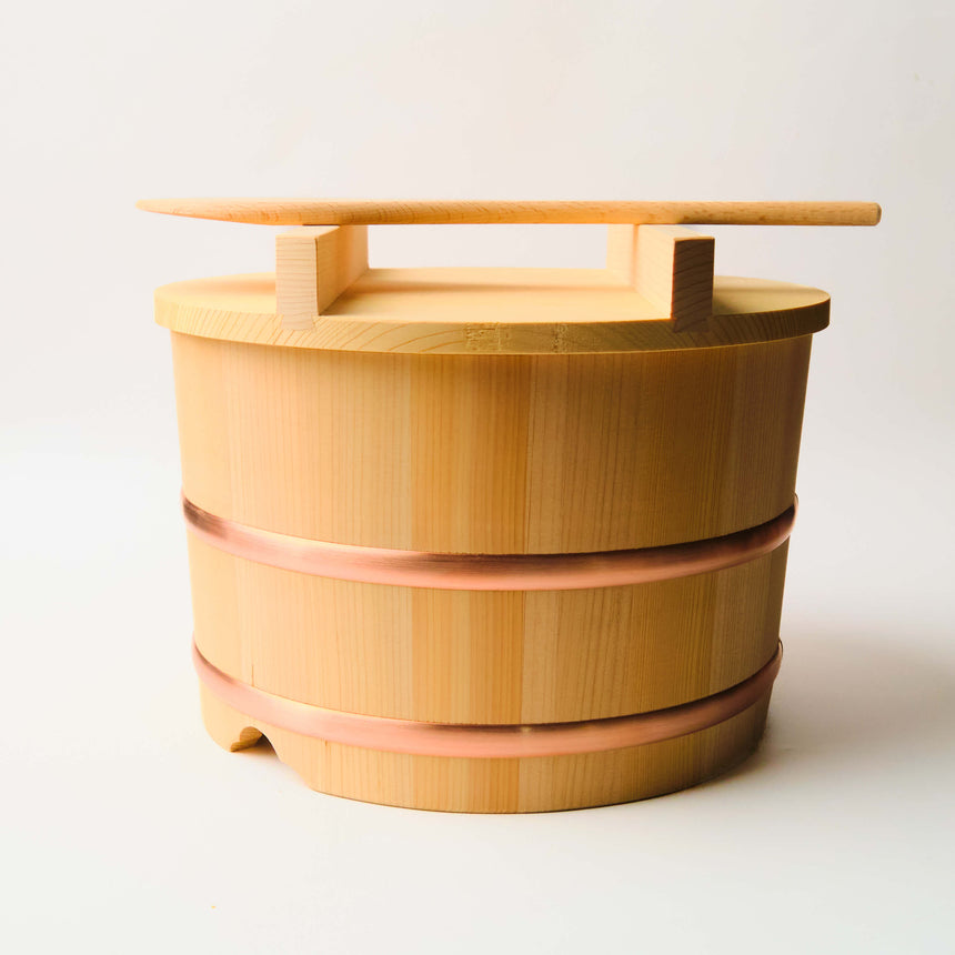Yamacoh Ohitsu Sawara Wooden Rice Container - Nosebitsu
