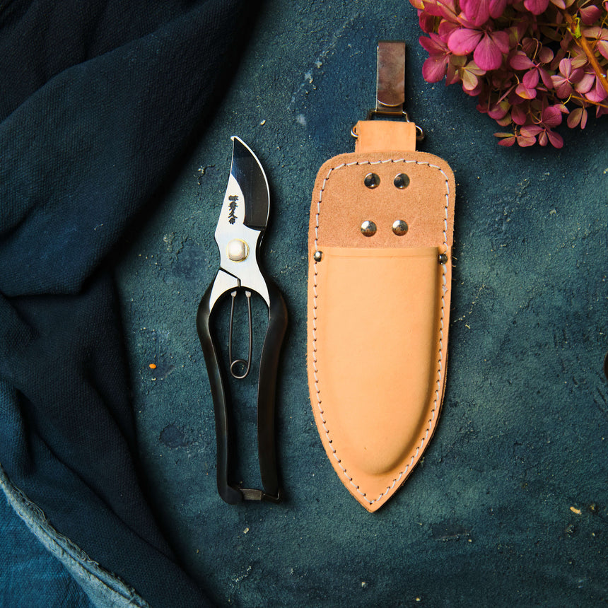 Handmade Secateurs  200mm and Leather Holster
