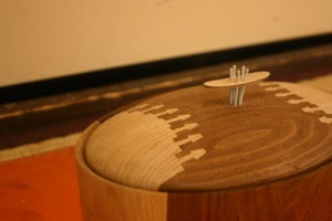 Inlaid wooden piece by Hiroshi Yamaguchi from the Japanese Life Style exhibitions