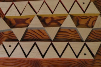 Geometric wood inlay by Hiroshi Yamaguchi from the Japanese Life Style exhibitions