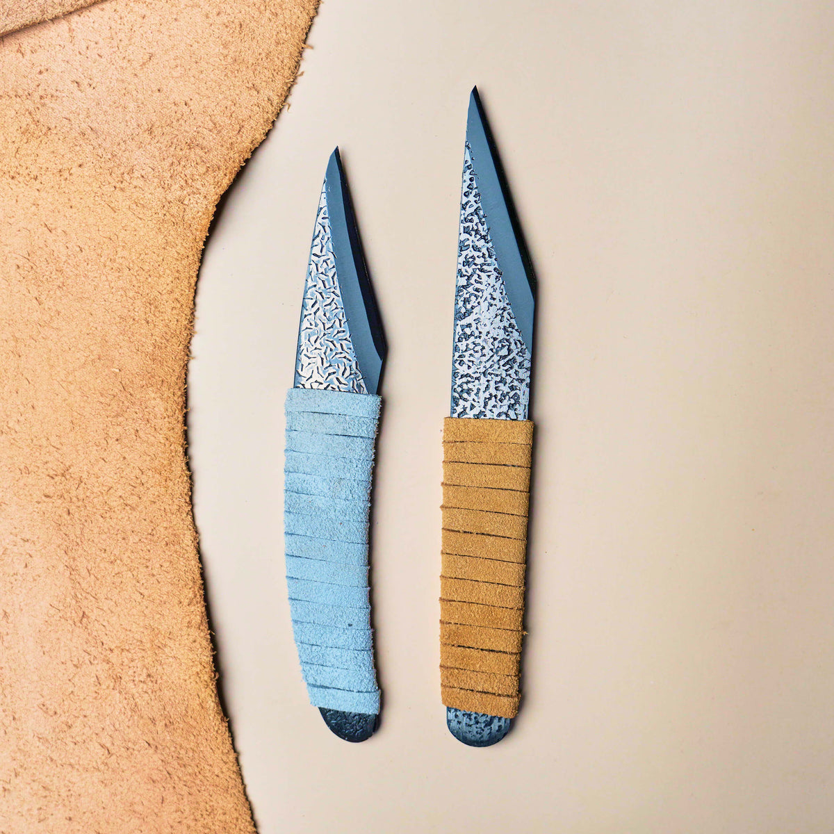 Leather wrapped Kiridashi knife