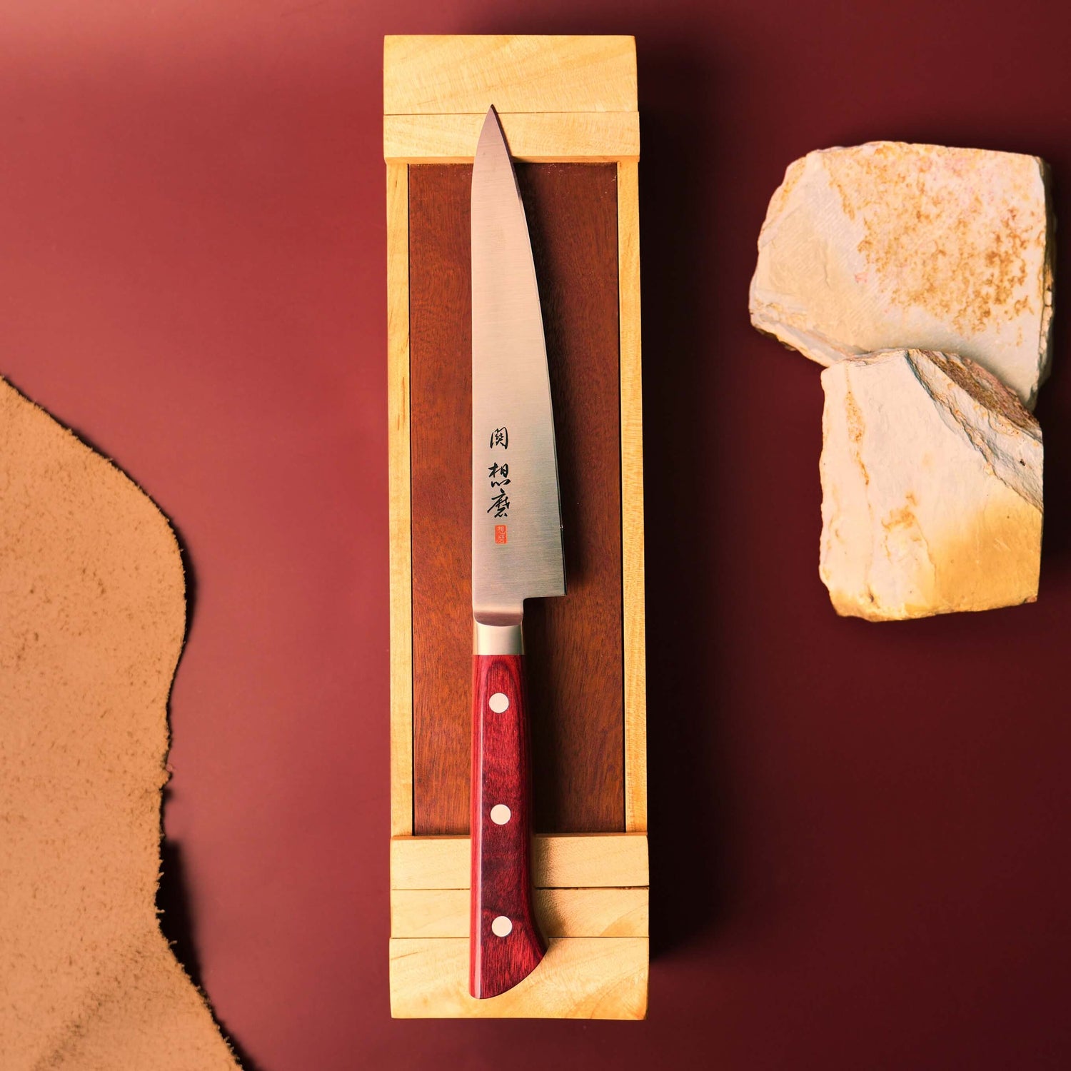 Wooden Knife Box Set | Rose Mahogony & Maple