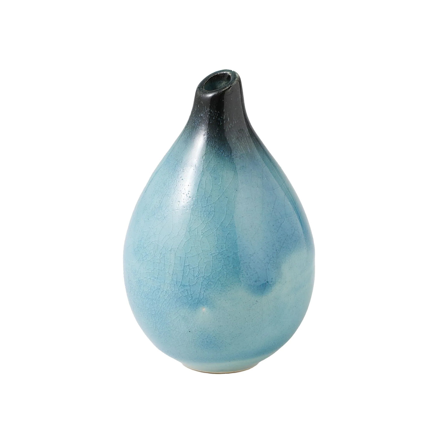 Minoyaki Sky Blue Drop Shaped Ikebana Vase
