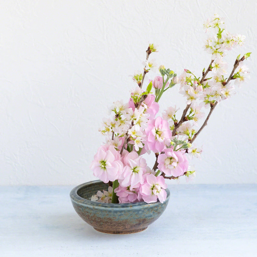 Brown and Blue Glazed Ikebana Vase