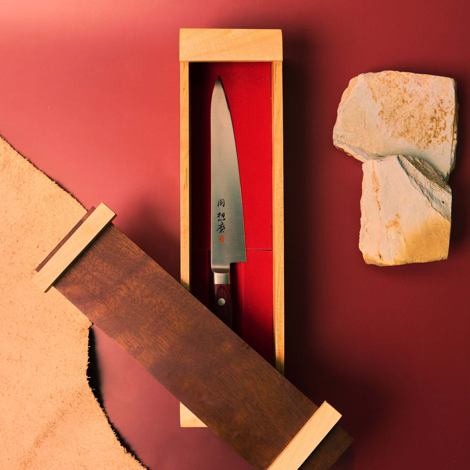 Wooden Knife Box Set | Rose Mahogony & Maple