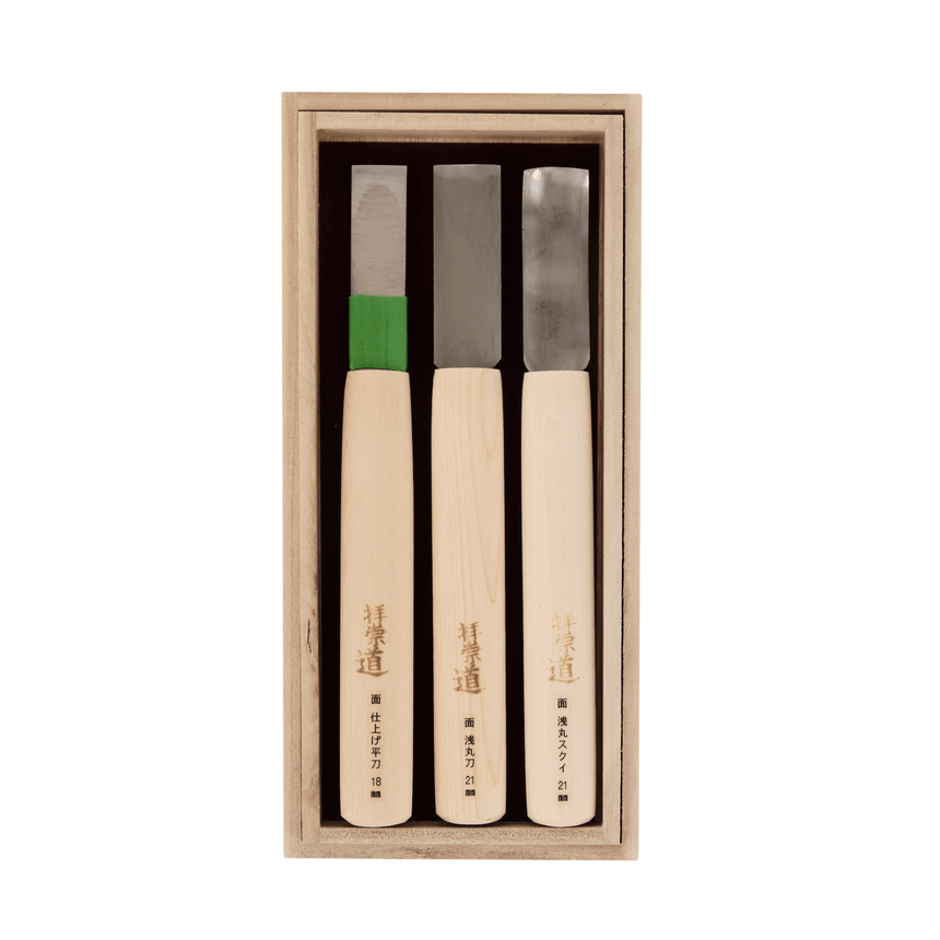 3-Piece Long-Blade Carving Set - Carving Sets - Japanese Tools Australia