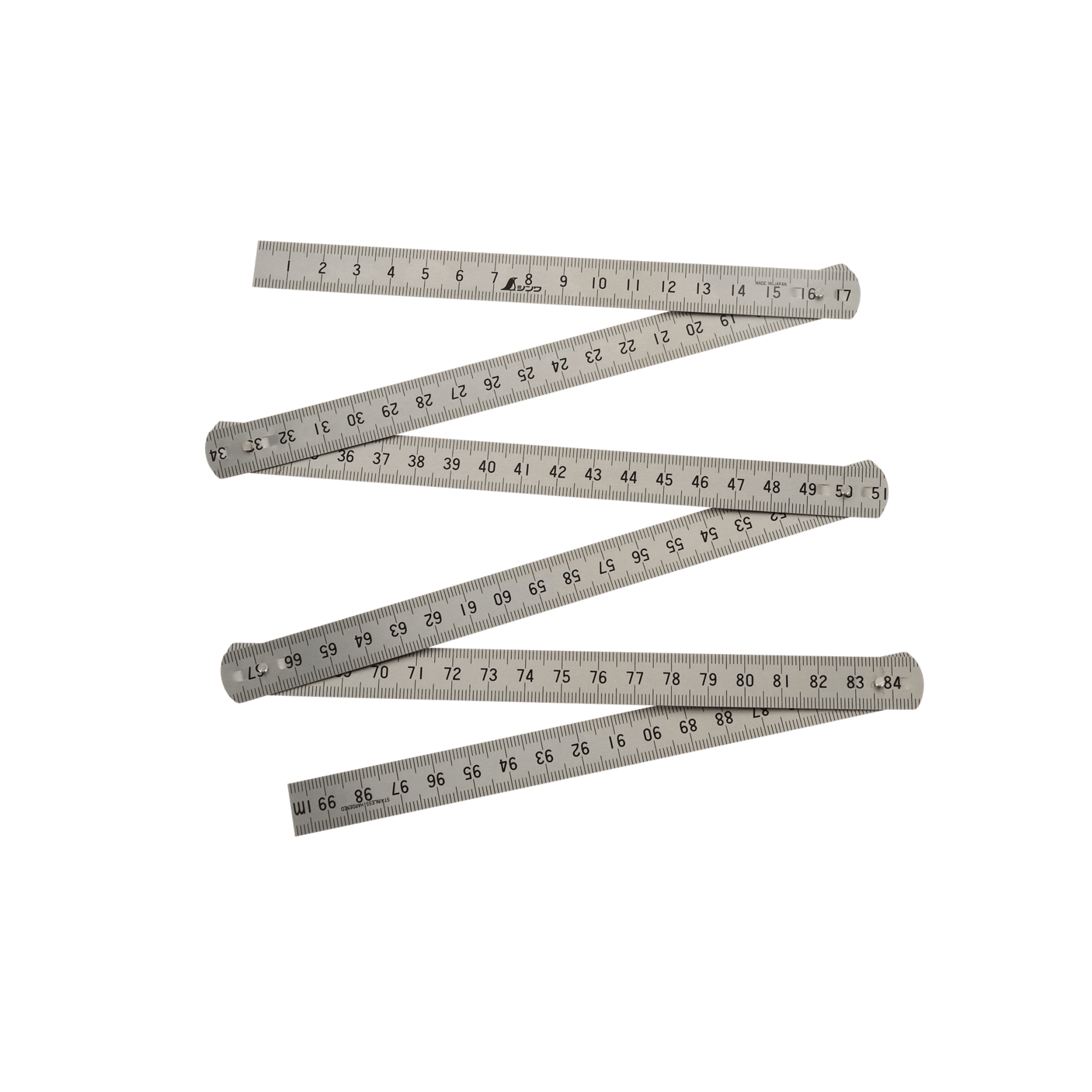 6-folding Stainless Steel Rule Polish Finish 1 m - Rulers - Japanese Tools Australia