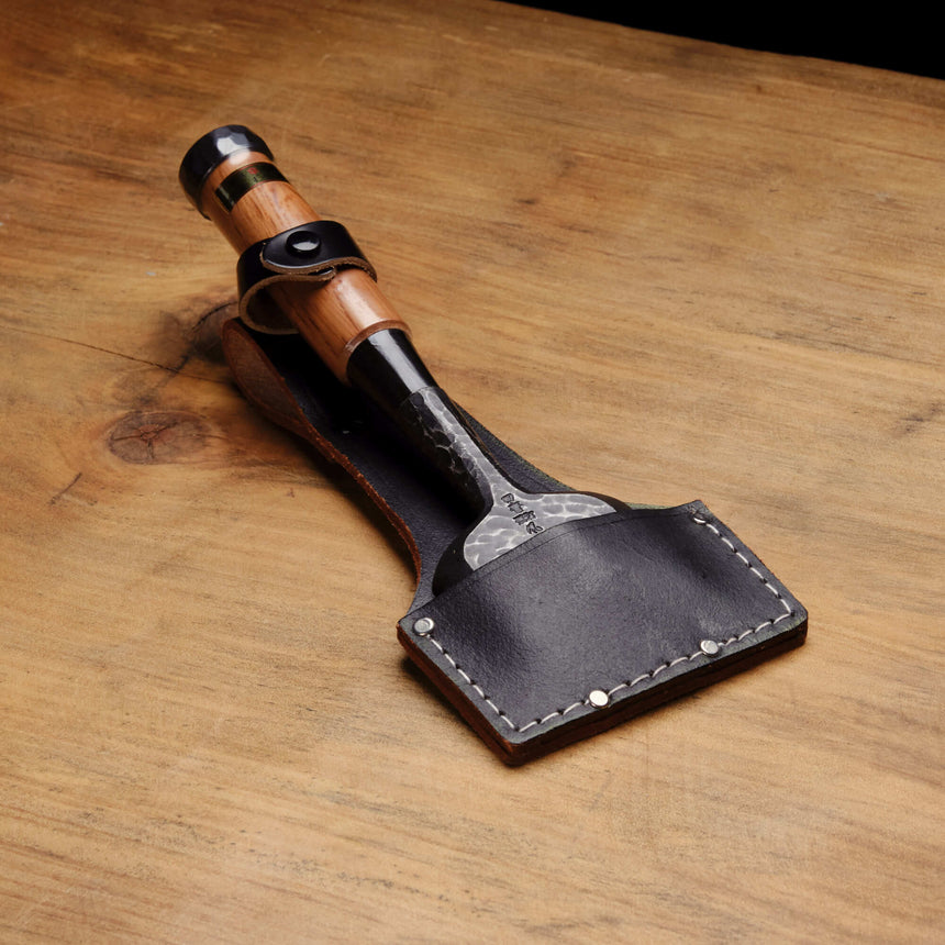 65mm Tsuchime Chisel with Leather Sheath by Tasai-san - Bench Chisels - Japanese Tools Australia