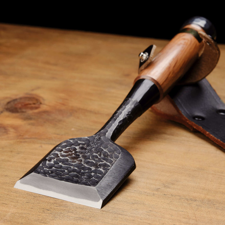 65mm Tsuchime Chisel with Leather Sheath by Tasai-san - Bench Chisels - Japanese Tools Australia