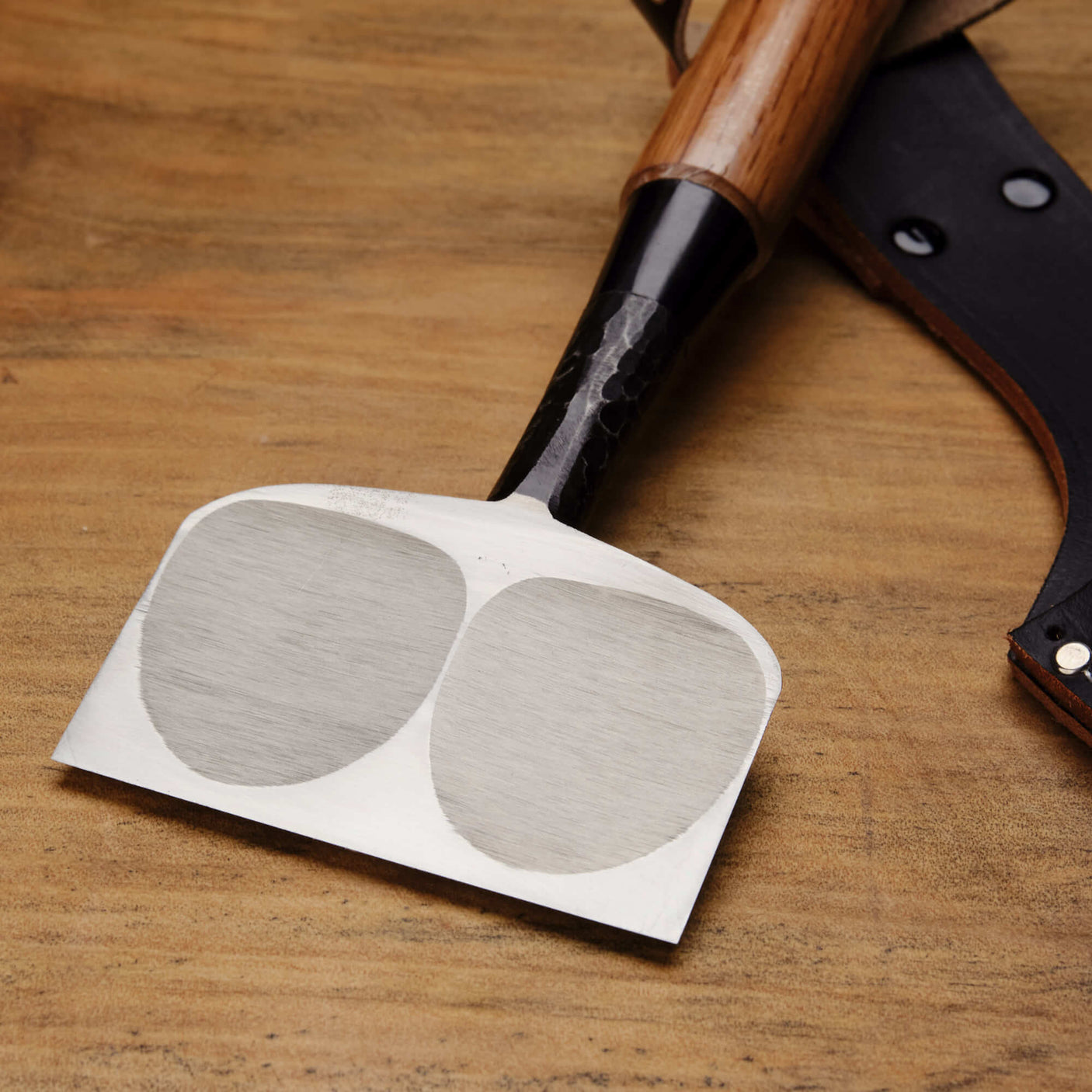 90mm Tsuchime Chisel with Leather Sheath by Tasai-san - Bench Chisels - Japanese Tools Australia