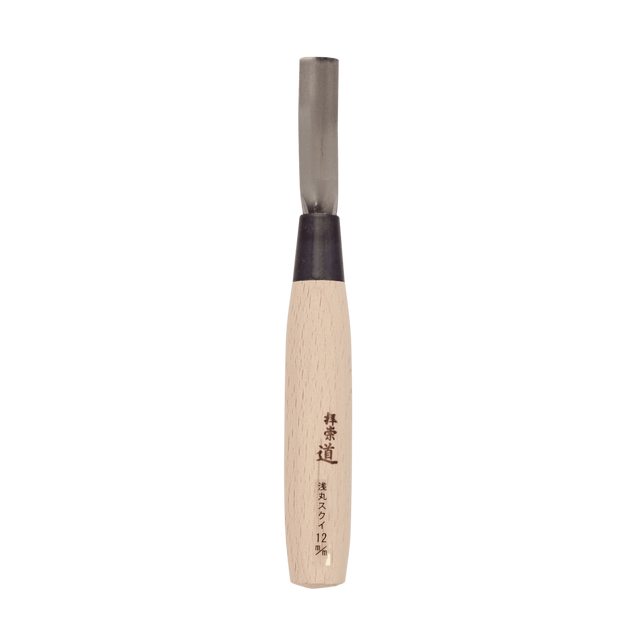 Bent Shallow Gouge - 12mm, HSS - Gouges - Japanese Tools Australia