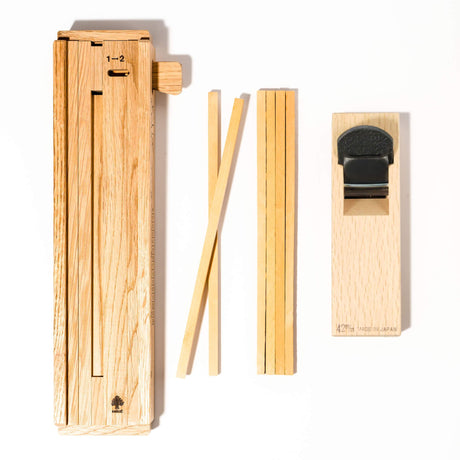 Chopstick Maker Set with Upgraded 42mm Aogami Plane (Flat Sole Profile) - Jigs and Guides - Japanese Tools Australia