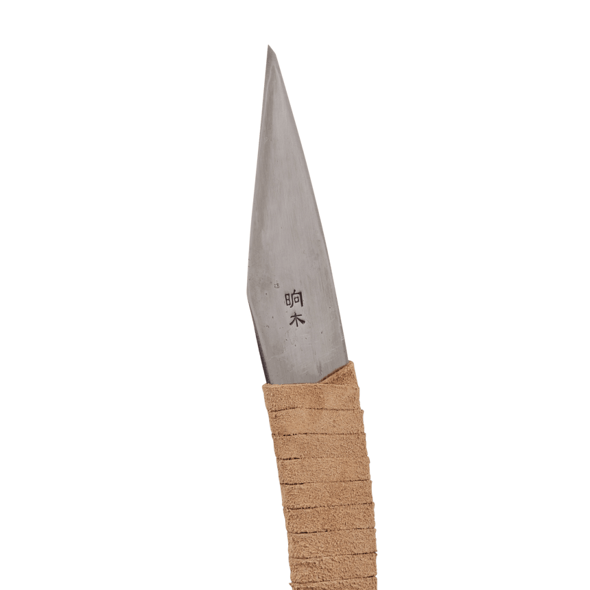 Curved Kiridashi - Leather-wrapped Handle - Marking Knives - Japanese Tools Australia