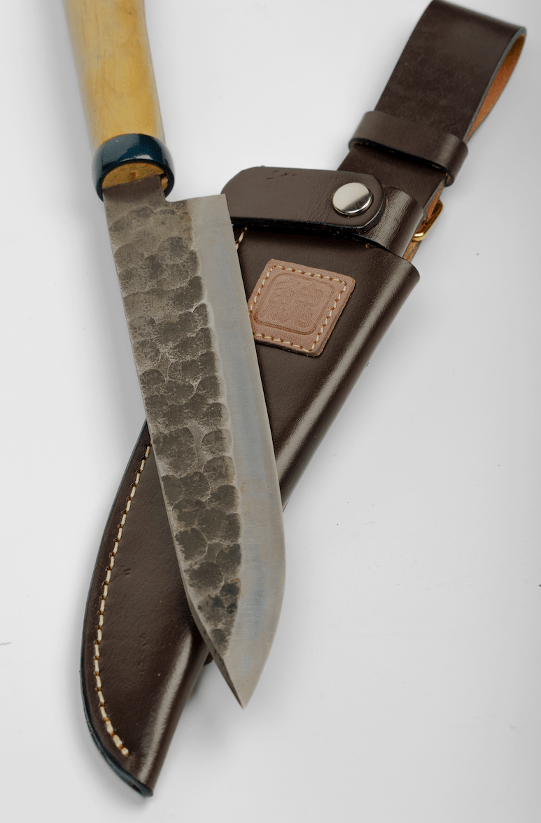 Handmade Outdoor Knife with Leather Sheath - Camping & Outdoors - Japanese Tools Australia