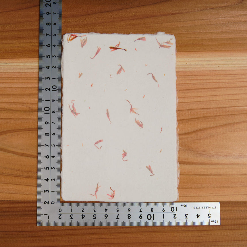 High Grade Handmade Washi Cards, Safflower - Washi - Japanese Tools Australia