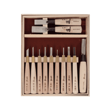 HSS Woodblock Print Chisel Set - 12 Piece - Carving Sets - Japanese Tools Australia